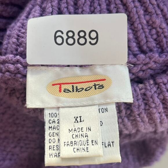 Vintage Talbots Sweater Women's XL Ombre Purple Turtle Neck Textured Thick Knit - Picture 6 of 7